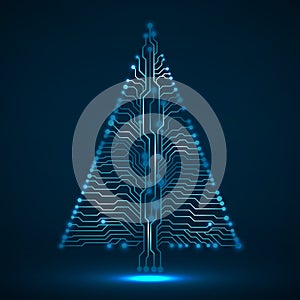 Abstract technology Christmas tree, circuit board