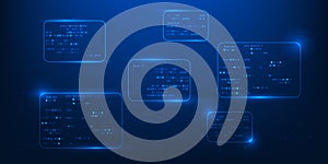 Abstract Technology Code Background with Data Connection Lines, Digital Programming Visualization, Big Data Network Flow, Cyber