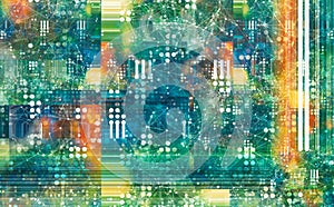 Abstract technology collage background