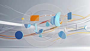 Abstract Technology Concept with Floating Elements