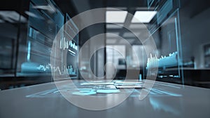 Abstract Artificial Intelligence and Business Data Visualization Technology Concept Background, Ai generated images