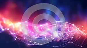Abstract Network connection structure technology connecting dots and lines background
