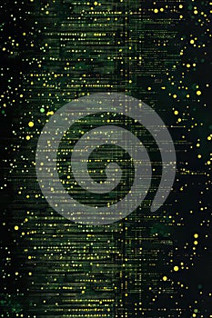 Abstract Technology, Dark Green Matrix Code, Flowing Data Streams, Binary Code Background