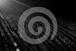 Digital Code Stream Abstract technology data coding future Symbolizes innovation progress and digital transformation