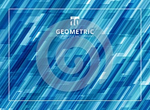 Abstract technology diagonally overlapped geometric squares shape blue colour background.
