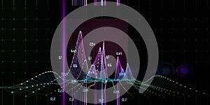 Abstract technology digital background with data algorithm on dark. Analytics computing concept. Big Data. Banner for business,