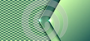 Abstract technology digital concept green gradient hexagonal element pattern with light artwork design background and texture