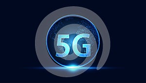 Abstract technology digital futuristic concept world 5g wireless communication technology network connection high speed internet