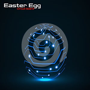 Abstract technology Easter eggs with circuit board