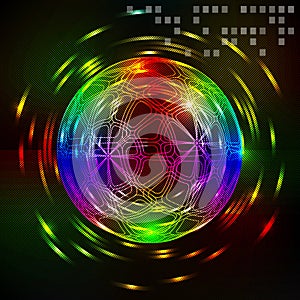 Abstract technology fantasy sphere background.