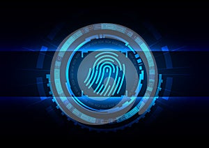 Abstract technology fingerprint  security design concept background, vector illustration design background