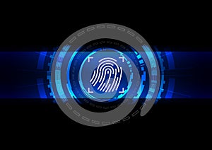 Abstract technology fingerprint  security design concept background, vector illustration design background