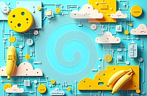 Abstract Technology and Food Concept