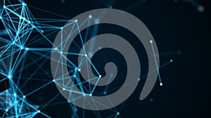 Abstract technology futuristic background. Big data visualization. Block chain network concept. 3D rendering