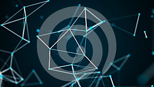 Abstract technology futuristic background. Big data visualization. Block chain network concept. 3D rendering