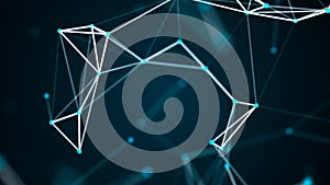 Abstract technology futuristic background. Big data visualization. Block chain network concept. 3D rendering