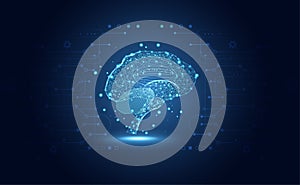Abstract technology futuristic brain digital concept health care artificial