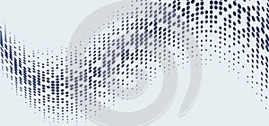 Abstract technology futuristic style big data blue geometric circle pattern wave halftone on white background and texture