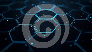 Abstract technology hexagon background digital network connection structure pattern