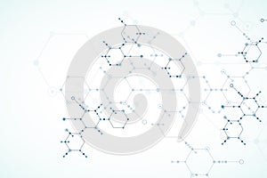 Abstract technology hexagonal background. Connection structure.