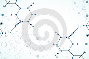 Abstract technology hexagonal background. Connection structure.