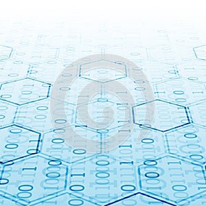 Abstract technology hexagonal background. Connection structure.