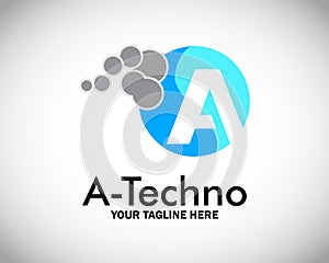 Abstract Technology Letter Logo for Electronic and technology Company - Vector