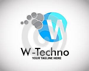 Abstract Technology Letter Logo for Electronic and technology Company - Vector