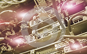 Abstract Technology Monophonic Background Datacenter.