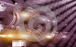 Abstract Technology Monophonic Background Server Room.