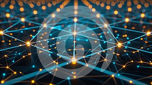 Abstract Technology Network: Artificial Intelligence, Blockchain, And Data Visualization