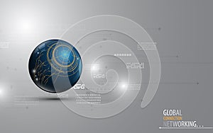 Abstract technology network computer global innovation concept design background