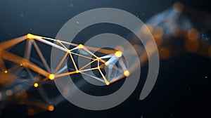 Abstract technology network connection visualizing digital data nodes