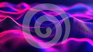 Abstract technology network creating fluid wave surface