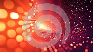 Abstract technology network creating red light data flow