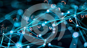 Abstract Technology Network: Data Connection, Blockchain, AI Concept