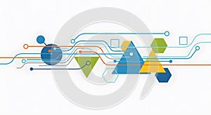 Abstract Technology Network and Data Flow Background