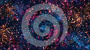 Abstract Technology Network: Data Flow Background For Digital Innovation