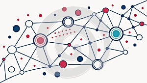 Abstract technology network with nodes. Data science vector visualization. vector design Generative AI