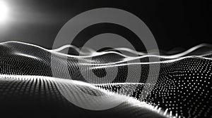 Abstract technology network waves creating digital data background