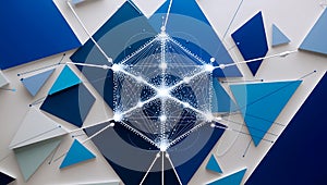 Abstract technology particles mesh background, IT, Technology, Communication