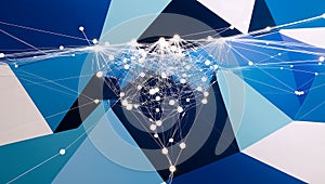 Abstract technology particles mesh background, IT, Technology, Communication