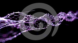 Abstract Technology Plexus Structure - Violet Network Connection And Data Flow Visualization On Black Background