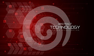 Abstract technology red black concept innovation futuristic data internet network connection background vector