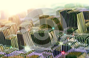 Abstract technology and science background. Information and data