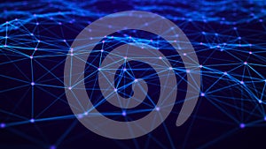 Abstract technology science background. Network connection structure. Big data digital background. 3d rendering