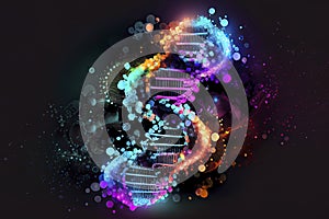 Abstract technology science concept, DNA code structure with glow. Science concept background