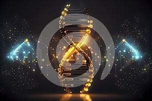Abstract technology science concept, DNA code structure with glow. Science concept background