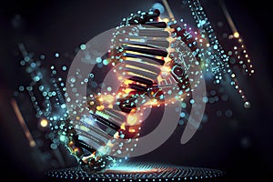 Abstract technology science concept, DNA code structure with glow. Science concept background