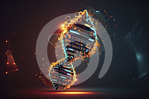 Abstract technology science concept, DNA code structure with glow. Science concept background